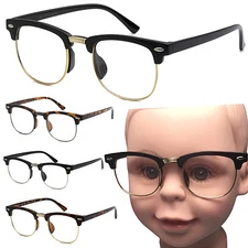 Small Kid Size Clear Lens Glasses Half Frame Nerd Hipster Child Costume Age 3+