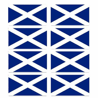 8 x glänzende Vinyl-Aufkleber - Schottland schottische kleine Flagge Fahrradhelm FLAGGE6D