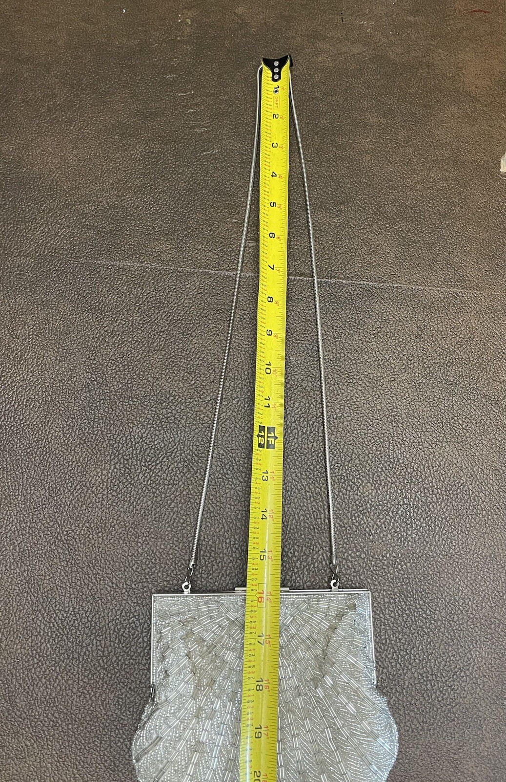 André Cellini White Beaded Clamshell evening bag … - image 16