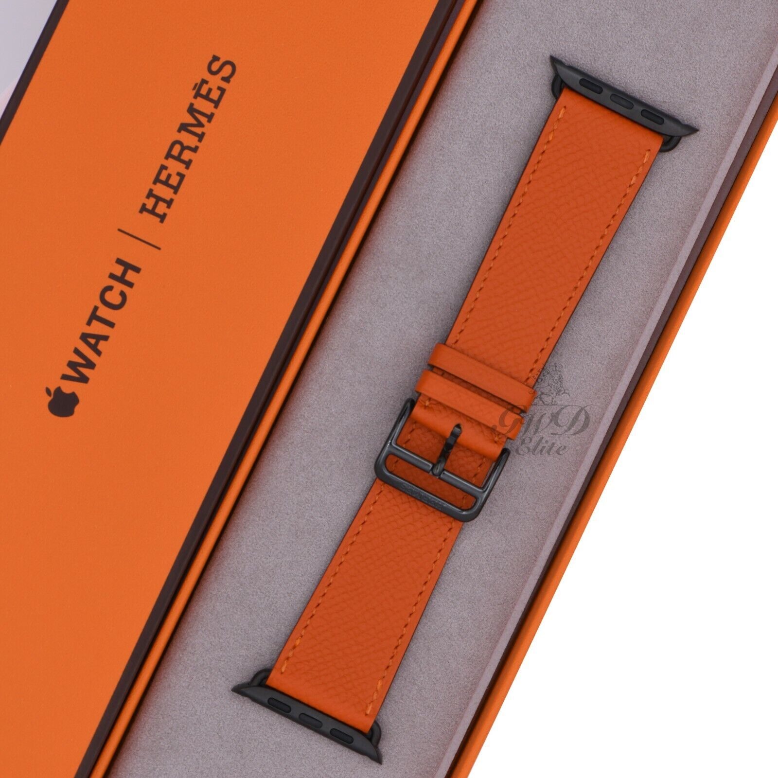 Hermes Apple Watch Single Tour Orange Space Black Stainless 40mm BAND FEU