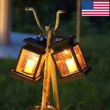 Solar LED Lantern Light Hanging Lamp Candle Outdoor Patio Garden Yard Lamp Decor