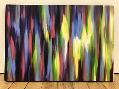 Original Kunstwerk Ölgemälde bunt abstrakt 43cm x 30cm Kunst Warren grün