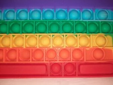Rainbow Keyboard Push Toy Pop Bubble Fidget Sensory Toys Push It Pop Fidget Toys