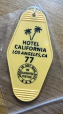 Hotel California Keychain Yellow, NEW