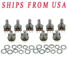 KAISH 10pcs A500K Audio Guitar Mini Pots Long Split Shaft 500K Potentiometers