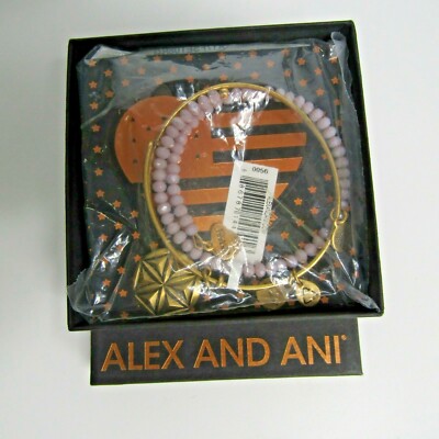 Alex and Ani Aphrodite's Flower Set of 2 Adjustable Bangle Bracelets New 