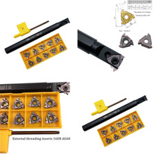 Lathe Boring Bar 1/2" Left Hand Internal Threading Holder 3/8" Carbide Inserts