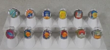 Complete Set of 12 1960's Vari-Vue Apollo Flicker Flasher Rings