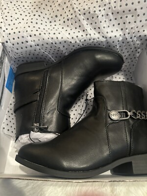 Nine West Amara Little Girls Ankle Boot Sz. 1M Black Brand New