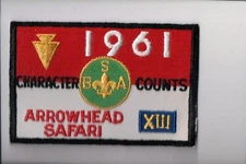 1961 Arrowhead Safari Character Counts patch