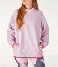 Puma Women's Pink Oversize Mesh Back w Pockets Chase Sweatshirt 70 TINI  