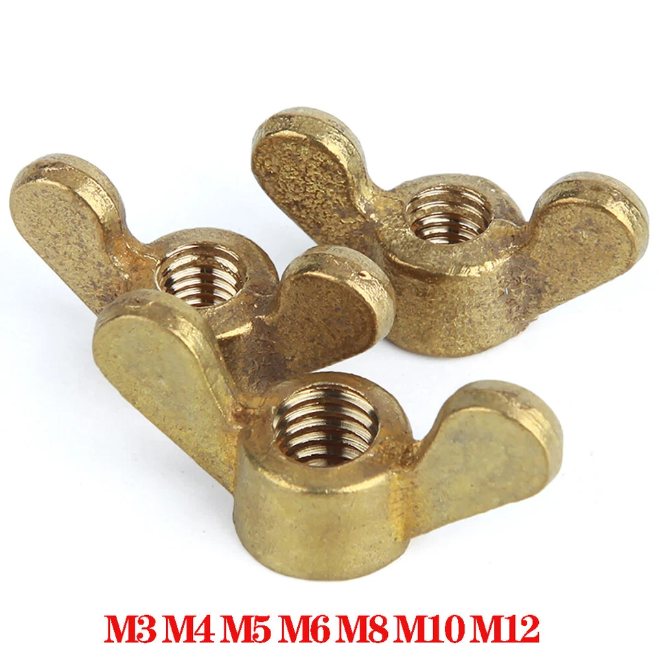 Kupfer Flügelmuttern Muttern Flügelmutter Messing Metrisch M3 M4 M5 M6 M8 ~ M12