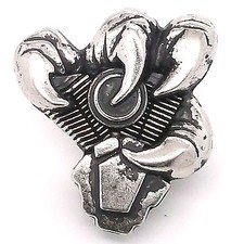 V Twin with Claw Concho Snap Set Antique Nickel 1-1/8" 1265-65