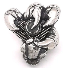 V Twin with Claw Concho Snap Set Antique Nickel 1-1/8" 1265-65