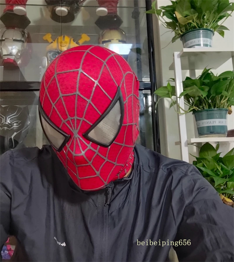 La primera máscara de hombre araña Toby Maguire tocado película disfraces Halloween hecho a mano Foto 4 de 4