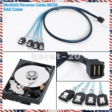 80cm Reverse Power Breakout Mini SAS 4X SATA 7 Pin to SFF-8643 SAS HD CABLE US