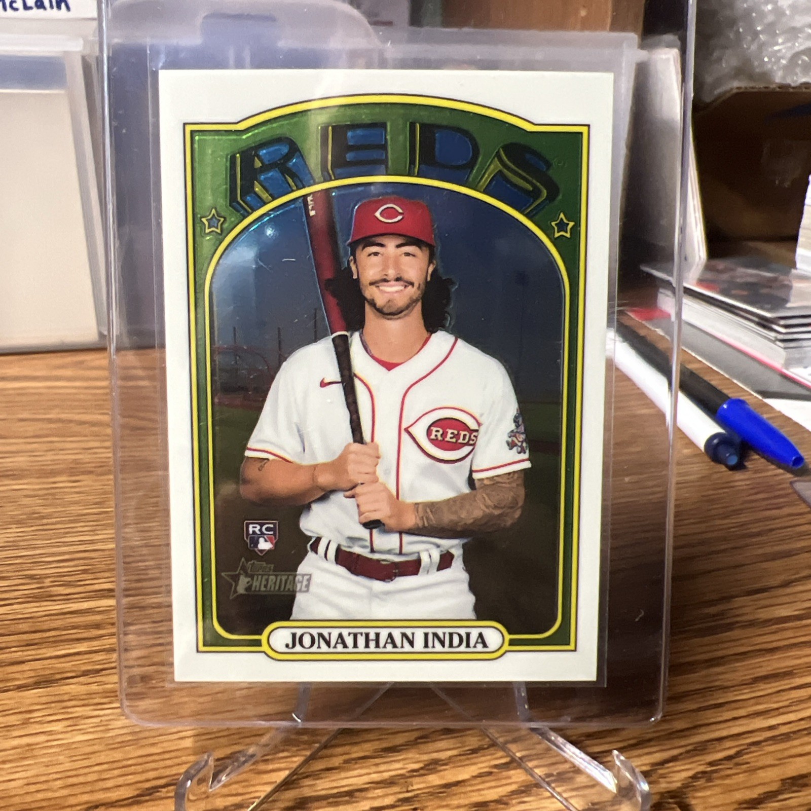 2021 Topps Heritage #541 Jonathan India Chrome #/999 RC SP