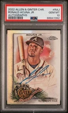 Ronald Acuna Jr. 2022 Allen & Ginter Chrome Auto PSA 10 #RAJ
