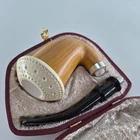 Calabash Mahogany Pipe handmade ornate block meerschaum bowl CPW Calabash 19