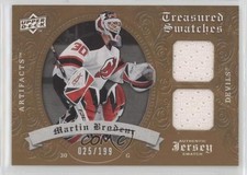 2008 Upper Deck Artifacts Treasured Swatches Dual 25/199 Martin Brodeur HOF 4p5
