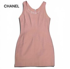 USED CHANEL COCO BUTTON SLEEVELESS DRESS ACCEPTABLE