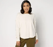 Peace Love World Curved Hem Long-Sleeve Top Pristine L New