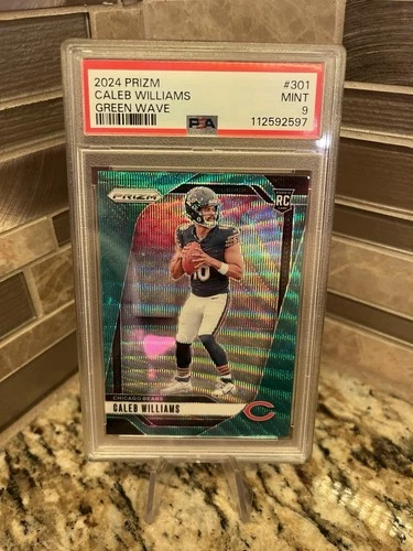 2024 Prizm Caleb Williams Green Wave Rookie PSA 9 Mint #301 RC Bears