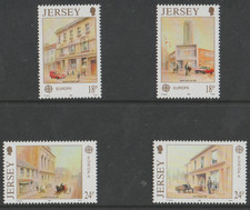 == Jersey. Série complète ★★ Europa, bâtiments postaux — 1990 ==