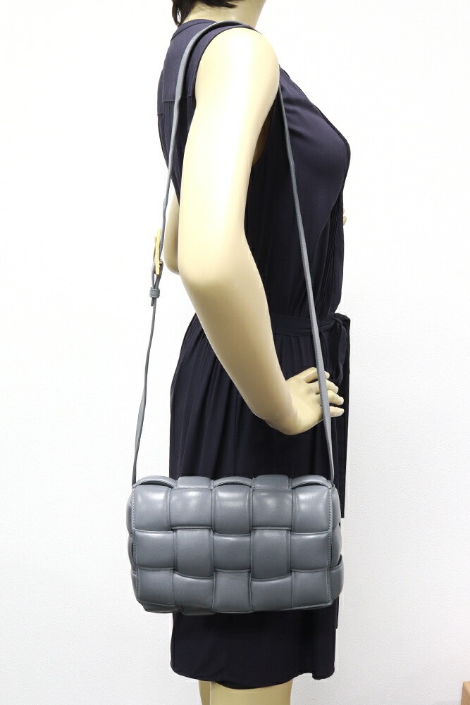 Bottega Veneta Shoulder Bag Small Padded Cassette Lambskin Grey