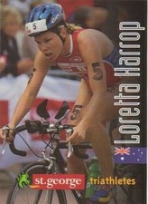 St George Bank Triathlete 1998. Loretta Harrop Cycling, Australia