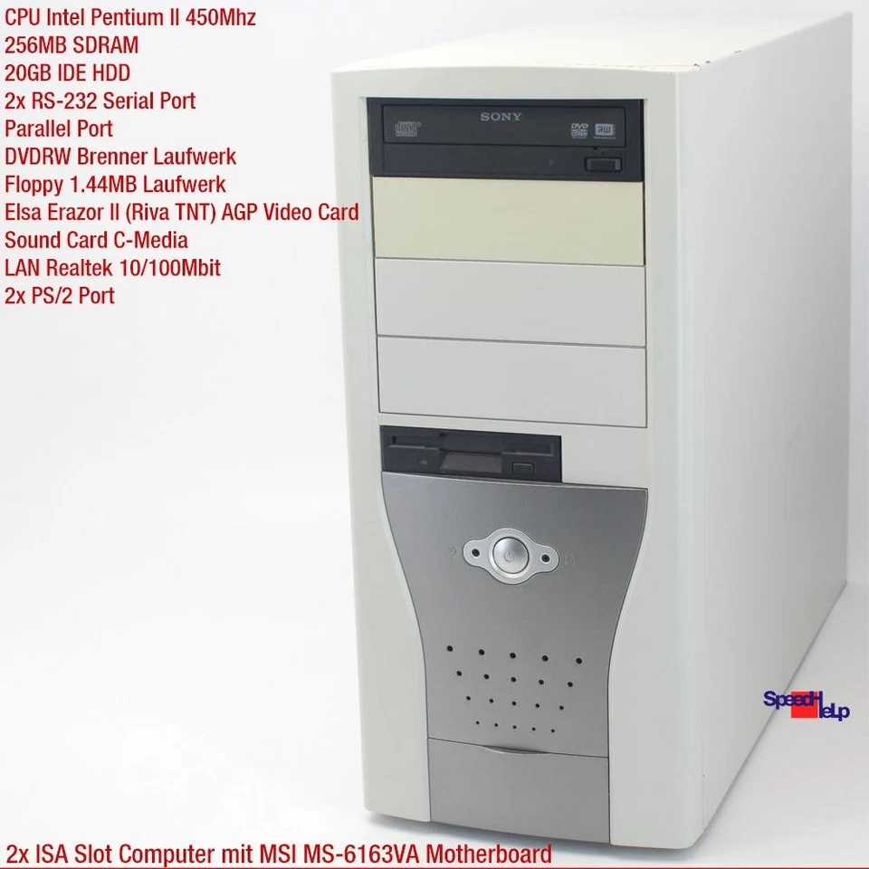 2x ISA SLOT MSI MS-6163VA INTEL PENTIUM II 2 COMPUTER PC RS-232 PARALLEL SOUND - Bild 2 von 4