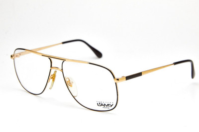 80er Jahre Fliegerbrille Vintage L'AMY Pilot Gold Metall Oversized Altgeld