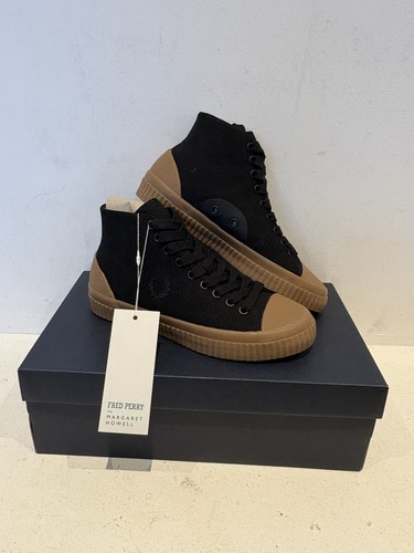 Fred Perry, Fred Perry x Margaret Howell Hughes Hightops Mid Schuhe Größe UK 4 schwarz neu neu mit Etikett