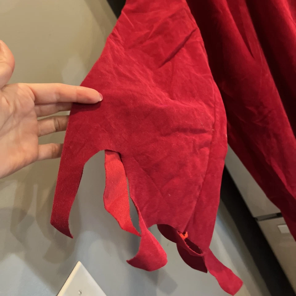 DIABLO TERCIOPELO ROJO Capa CUERNO Con Capucha LARGA Capa Bata Vampiro Disfraz con disfraces ADULTO Foto 4 de 4