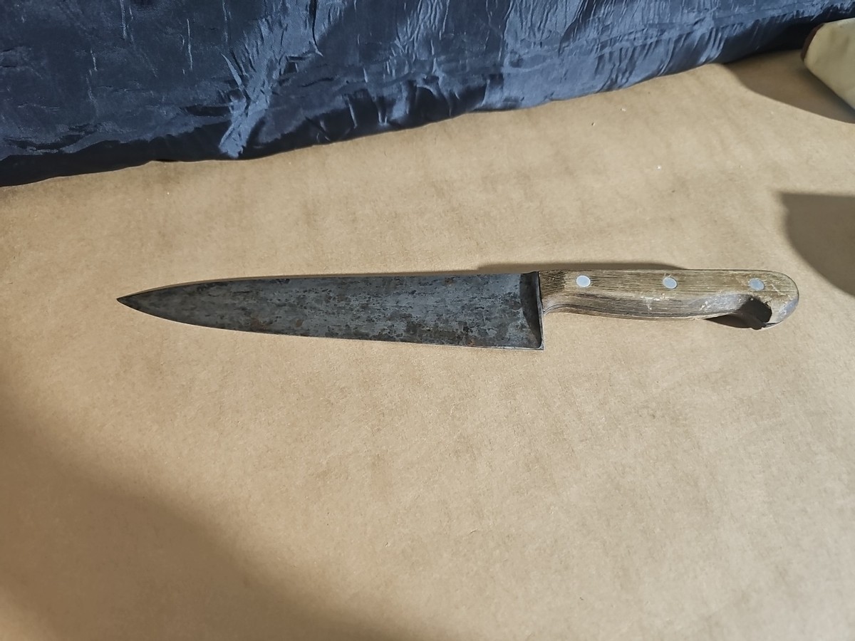 Vtg J.A. Henckels Twinworks 102-8 Carbon Steel Chef's knife 8 1/4