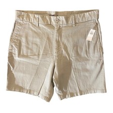 Old Navy Slim Built-In Flex Chino Shorts Mens Size 34 Gray Flat Front NEW NWT