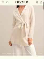 Wool Lily Silk Cashmere Women's Sweater Coat Size Small