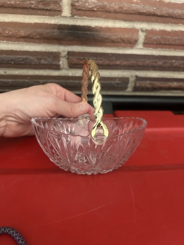 Mikasa Georgetown Crystal Basket Dish with Gold Handle 5.5''