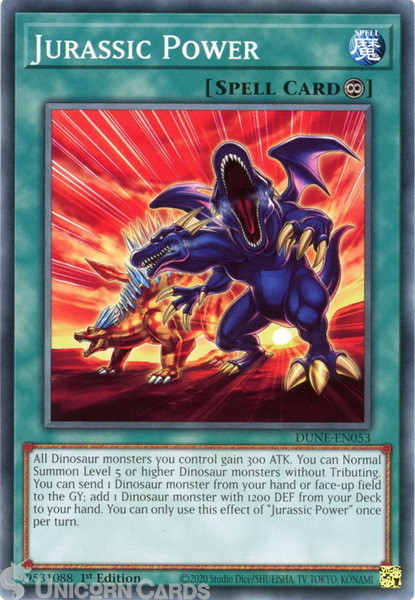 DUNE-EN053 Jurassic Power :: Common 1st Edition Mint YuGiOh Card