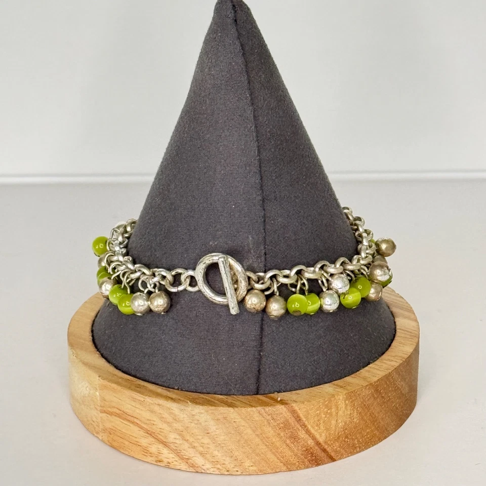 Pulsera Cha Cha Cuentas Verdes Cuentas Plata y Verde Tono Plata Foto 3 de 4
