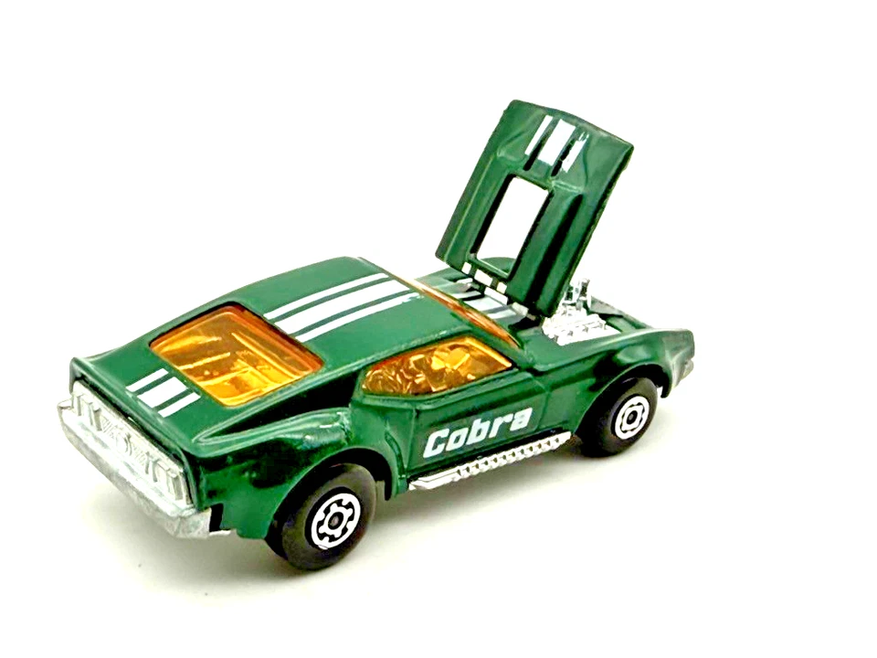 Lesney Matchbox 44 Superfast Boss Mustang Cobra 1972 Dark Green Mint in PVC Box - Image 2 of 4