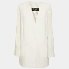 Elisabetta Franchi White Stretch Crepe Ruch S...