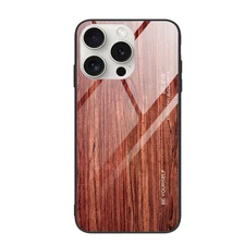 For iPhone 13 14 15+ 16 Pro Max Shockproof Slim Anti-Slip Wood Grain Glass Case