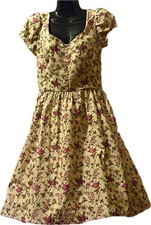 1950s Vintage Fit Flare Dress Daytime Pinup, Swing Dress, Floral Dress