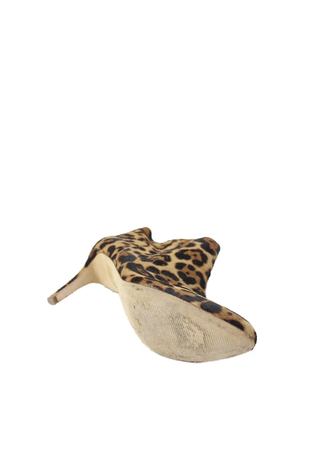 J Crew Mujer Animal Print Tacón Cremallera Botines Marrón Talla 8 Foto 4 de 4