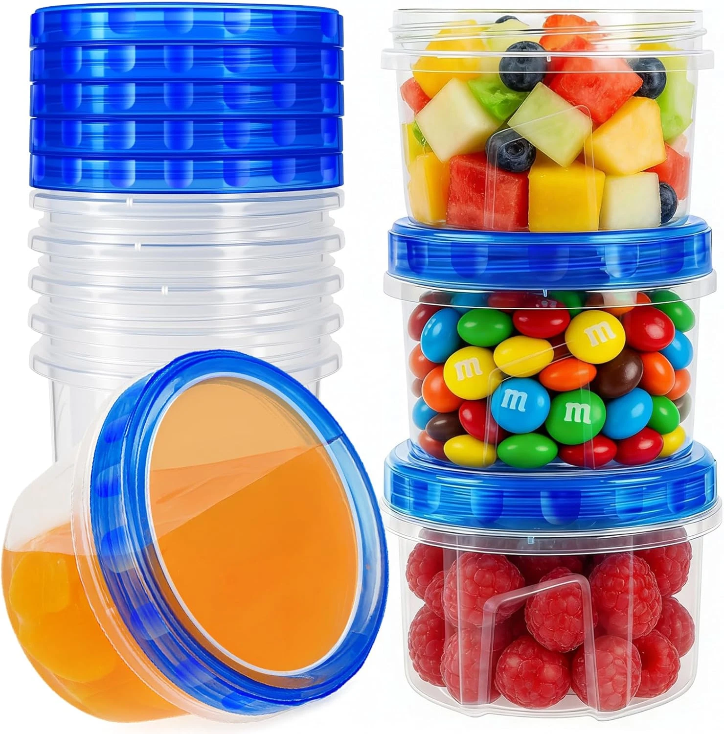 10 Pack 17Oz Reusable Freezer Storage Containers with Twist Top Lids Airtight, C