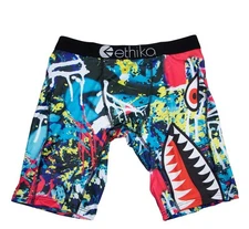 Ethika Men's Staple Fit Boxer Briefs Graffiti BOMBER Shark Print NIP