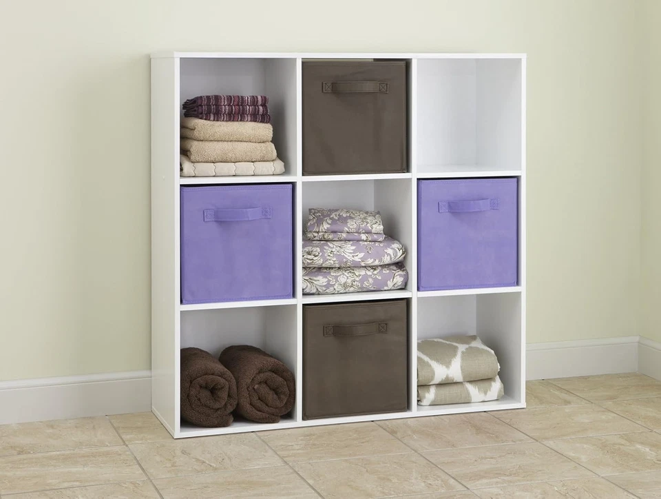 9 Cubos Madera Laminada Reversible Apilable Abierto Librería Estante de Exhibición Almacenamiento O Foto 2 de 4