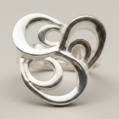 Stilvoller schlichter Sterling Silber Ring gestempelt massiv 925 Handarbeit Top Qualität
