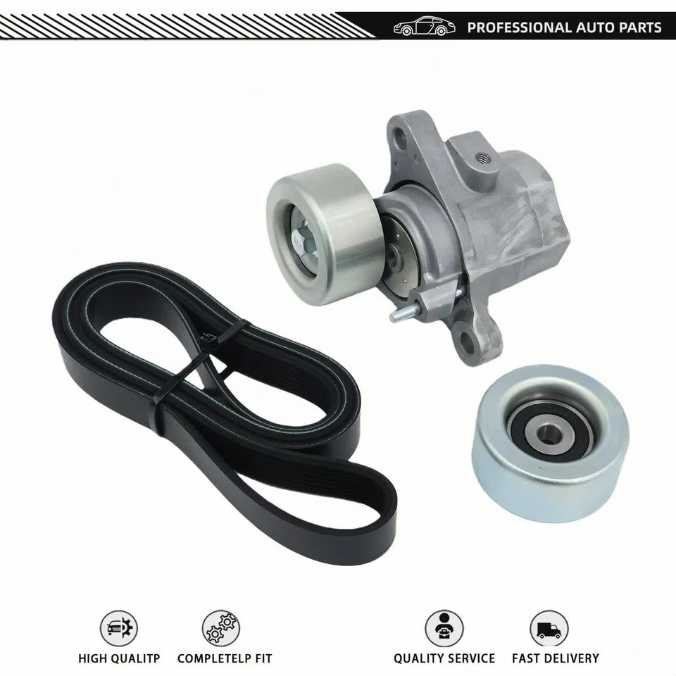 3PCS Serpentine Belt Drive Component Kit for 2017-22 Toyota Highlander 3.5 V6 - Image 3 of 4